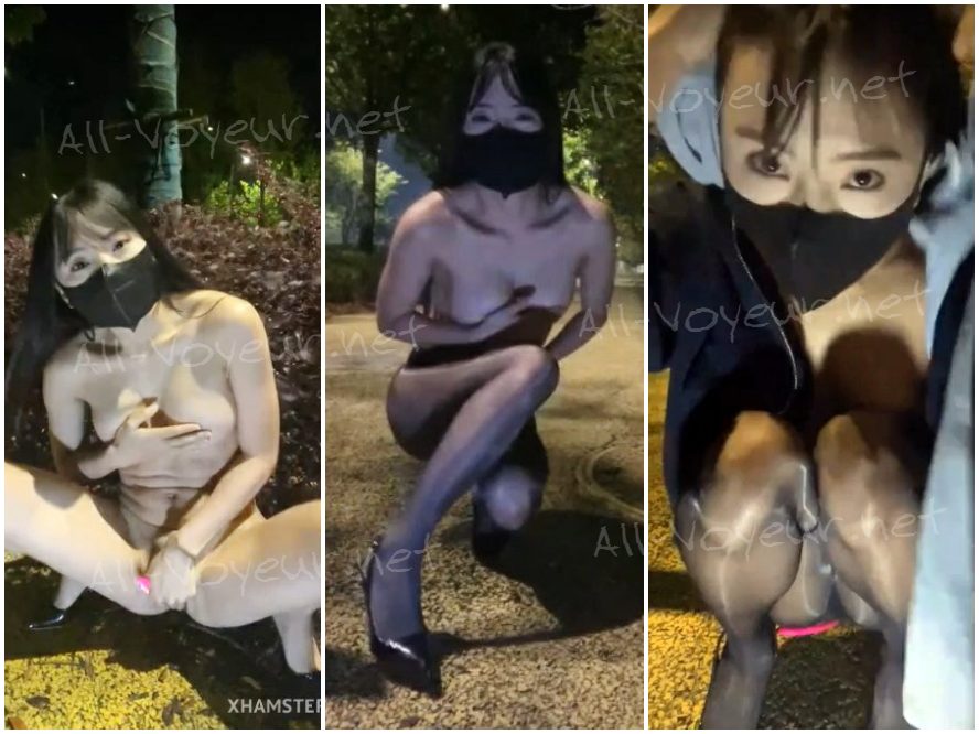 アウトドアのスリル！【xiaolin】男性用トイレ乳首クランプ水噴射、大胆にも路上で露出した黒い雄牛の振動卵