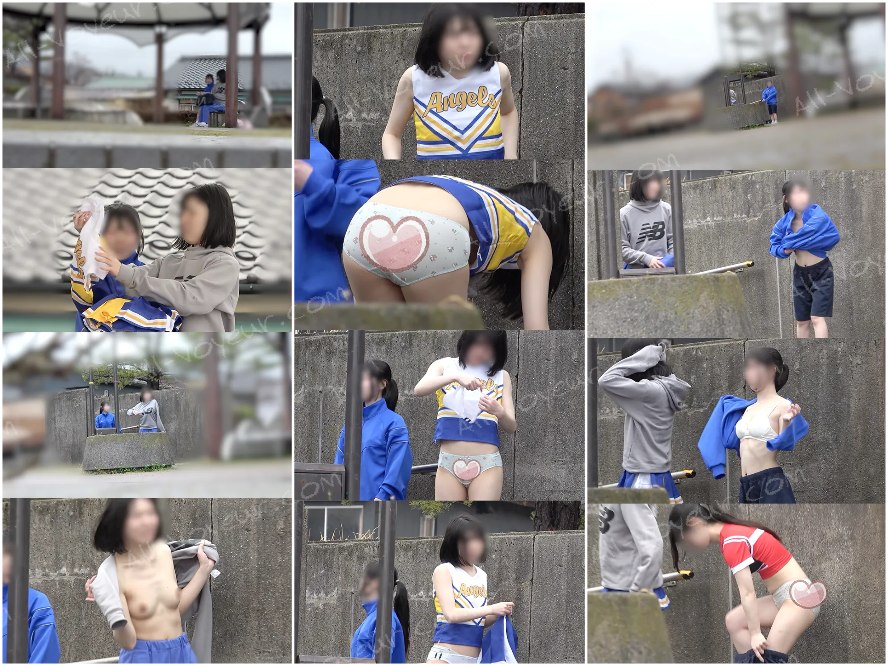【チアっ子】2人のお着替え！おぱんつ丸出し！おっぱい丸見え！練習前後２着替え収録！