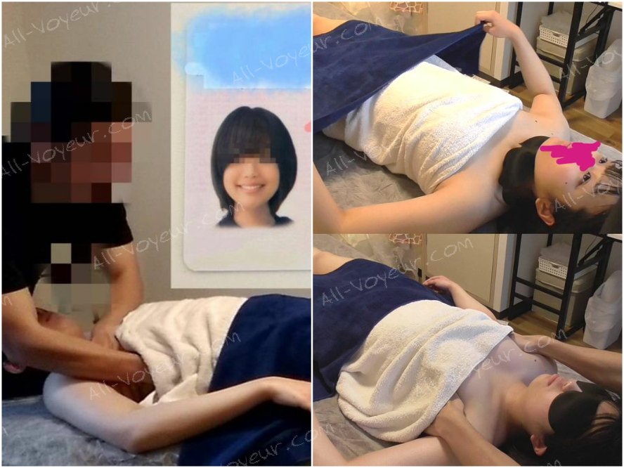 現役JKガチマッサージ。昔から知ってる近所の処女娘がマッサージモデル快諾。目隠しマッサージ盗撮！