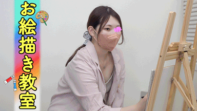 ［お絵描き教室/胸チラ㉑］陰毛ハミ毛ハプニング！貧乳女子大生セミヌード！人妻乳首チラ　２名