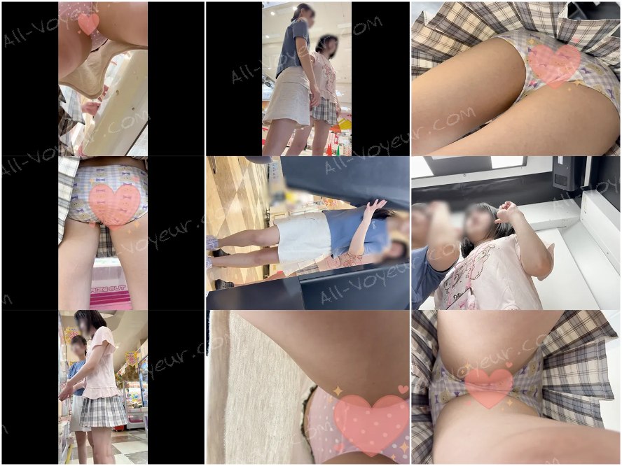 【危険】高学年女子に粘着密着！くまさんとピンクの水玉おぱんつ、並べてみませんか？