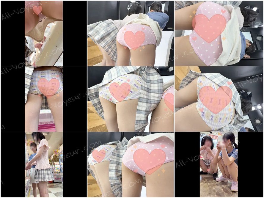 【危険】高学年女子に粘着密着！くまさんとピンクの水玉おぱんつ、並べてみませんか？