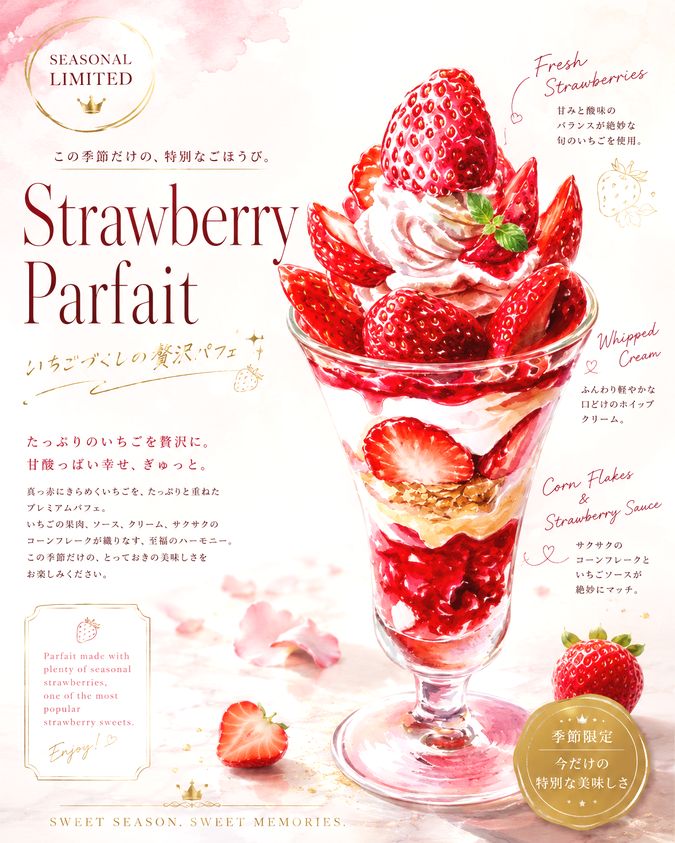 【限定30食】極上・苺パフェ、ついに解禁。
