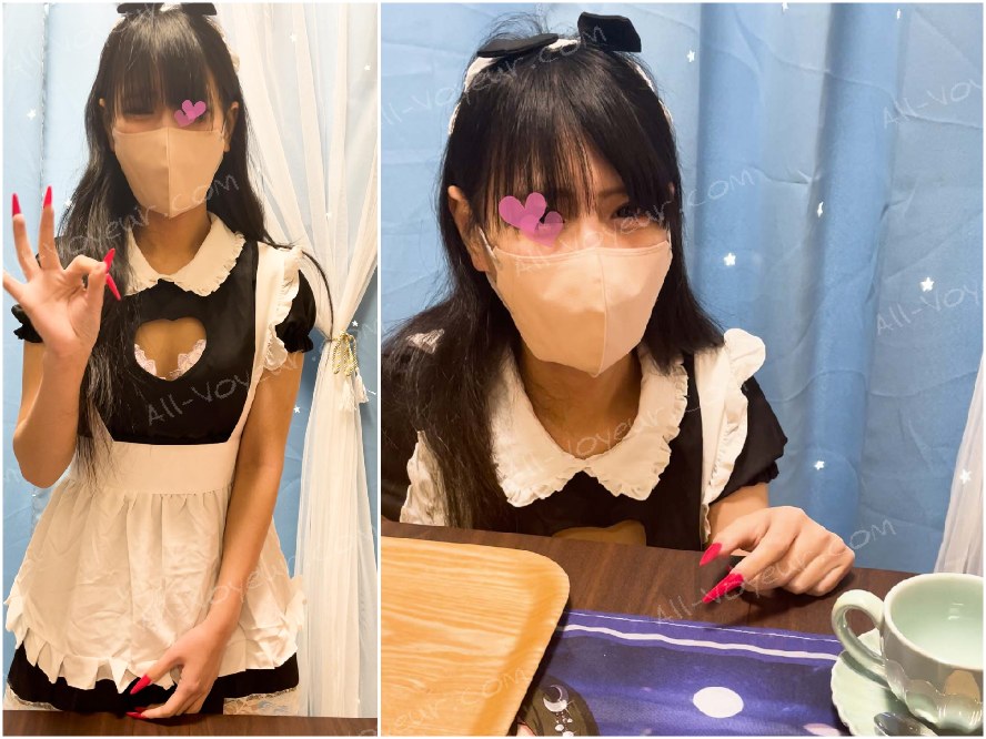 【メイドパンチラ逆さ撮り】辞めた子＝結衣の透けパンティと純白day1.2【コンカフェ/ローアングル】