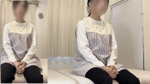 【触診8】美白Gカップ保育士さんの2回目診察！後ろから激しめ乳首責め＆股関節マッサージで思わずビクビク反応してしまう