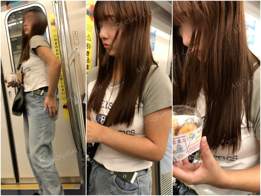 【すぐそこの眺め185】ムチムチボディのセクシーＪＤの巨乳を電車内で観察！！