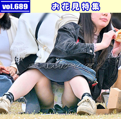 vol.689:お花見特集:M字の大股開きで白地に花柄の生Pがずっと見えっ放しだったモデルさん ※動画有り他、多数収録!