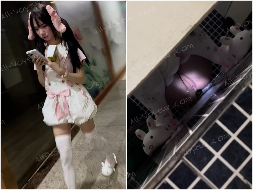 [Web限定：オリジナル・無修正・透かしなし] ❤️ 大型リリース：[トイレ撮影] コスプレシリーズ — 白ストッキング＆バニー衣装を身にまとった、驚くほど美しくキュートな美女（実はアンダーヘア完全処理済み）。動画2本 [HD、透かしなし、オリジナル・コレクターズ・エディション] [22MB] [VIP会員限定・永久公開]