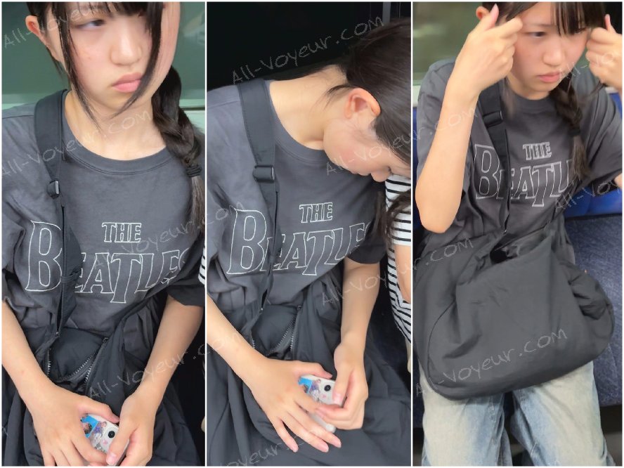 【推定B~Cカップ4】三つ編みが可愛い女子!オシャレな古着Tシャツの乳膨らみ撮影!