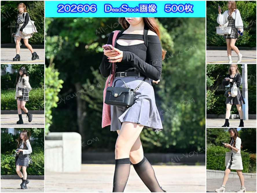 DS画像 202606版:グレーのミニスカにシアーなハイソックスを合わせた大人可愛いモデルさん他、多数収録!