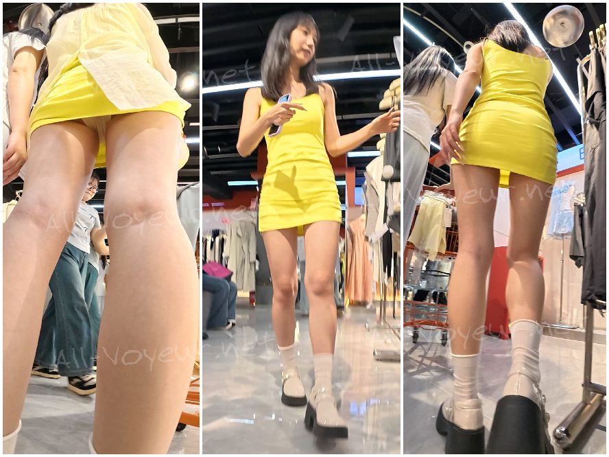 247 - 白いレースのミニスカート、透明なハイヒール、そして半透明の白い下着を身に着けた、魅力的な女性。