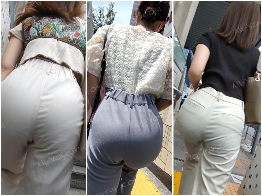 ちょっと突き出し過ぎ！パツパツのパンツが張り裂けそうなお姉さん。3選